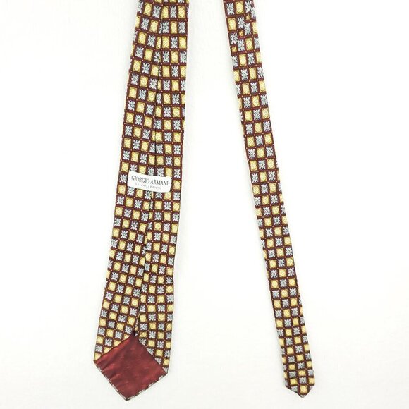 Giorgio Armani Le Collezioni Neck Tie Silk Italy Geometric Ornament Pattern 58" - Picture 13 of 13